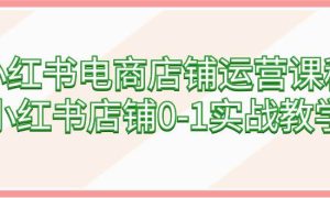 小红书电商店铺运营课程，小红书店铺0-1实战教学（60节课）