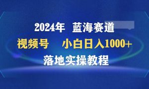 2024年蓝海赛道 视频号  小白日入1000  落地实操教程