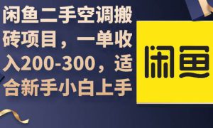 闲鱼二手空调搬砖项目，一单收入200-300，适合新手小白上手