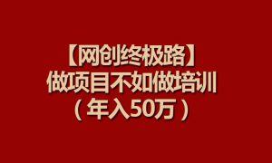 【网创终极路】做项目不如做项目培训，年入50万