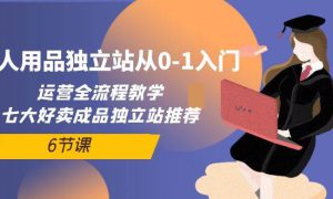 成人用品独立站从0-1入门，运营全流程教学，七大好卖成品独立站推荐-6节课