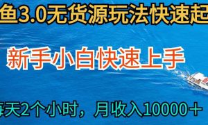 2024最新闲鱼无货源玩法，从0开始小白快手上手，每天2小时月收入过万