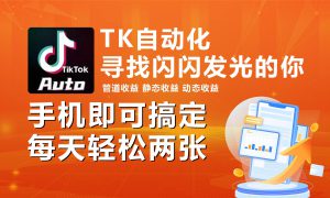 海外抖音TK自动挂机，手机全自动挂机，每天轻松搞2张