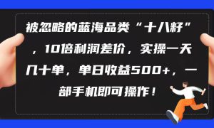 被忽略的蓝海品类“十八籽”，10倍利润差价，实操一天几十单 单日收益500