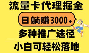 流量卡代理掘金，日躺赚3000 ，首码平台变现更暴力，多种推广途径，新…