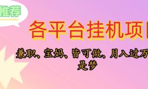 靠挂机，在家躺平轻松月入过万，适合宝爸宝妈学生党，也欢迎工作室对接