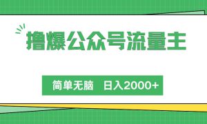 撸爆公众号流量主，简单无脑，单日变现2000