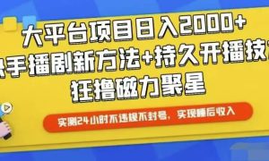 快手24小时无人直播，真正实现睡后收益