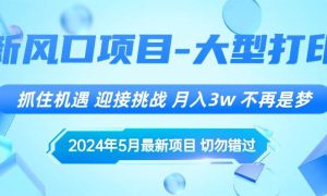 2024年5月最新风口项目，抓住机遇，迎接挑战，月入3w ，不再是梦