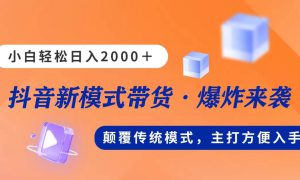 新模式直播带货，日入2000，不出镜不露脸，小白轻松上手