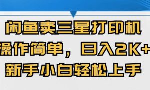 闲鱼卖三星打印机，操作简单，日入2000 ，新手小白轻松上手