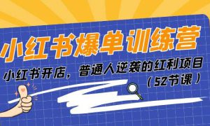 小红书爆单训练营，小红书开店，普通人逆袭的红利项目（52节课）