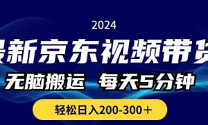 最新京东视频带货，无脑搬运，每天5分钟 ， 轻松日入200-300＋