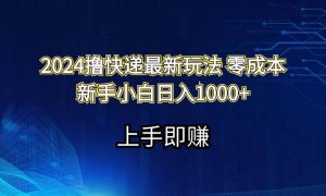 2024撸快递最新玩法零成本新手小白日入1000