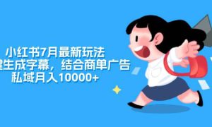 小红书7月最新玩法，一鍵生成字幕，结合商单广告，私域月入10000