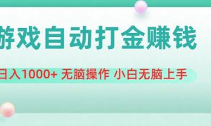 游戏全自动搬砖，日入1000  无脑操作 小白无脑上手