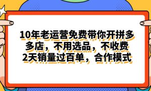 拼多多最新合作开店日入4000 两天销量过百单，无学费、老运营代操作、…