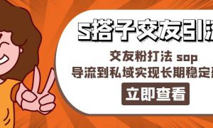 某收费888-S搭子交友引流，交友粉打法 sop，导流到私域实现长期稳定盈利