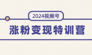 2024视频号-涨粉变现特训营：一站式打造稳定视频号涨粉变现模式（10节）