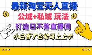 最新淘宝无人直播 公域 私域玩法打造真正的日不落直播间 小白看了也能…