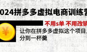 2024拼多多虚拟电商训练营 不用s单 不用改销量  在拼多多虚拟上分到一杯羹