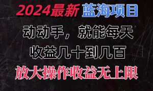 有手就行的2024全新蓝海项目，每天1小时收益几十到几百，可放大操作收…