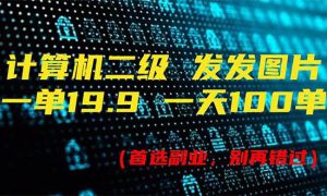 计算机二级，一单19.9 一天能出100单，每天只需发发图片（附518G资料）