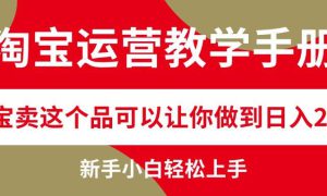 淘宝运营教学手册，在淘宝卖这个品可以让你做到日入2000 ，新手小白轻…