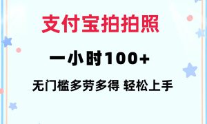 支付宝拍拍照 一小时100  无任何门槛  多劳多得 一台手机轻松操做