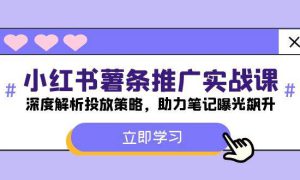 小红书-薯 条 推 广 实战课：深度解析投放策略，助力笔记曝光飙升