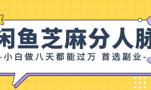 闲鱼芝麻分人脉，小白做八天，都能过万！首选副业！