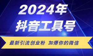 24年抖音最新工具号日引流300 创业粉，日入5000