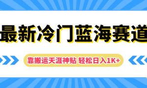 最新冷门蓝海赛道，靠搬运天涯神贴轻松日入1K