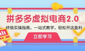 拼多多 虚拟项目-2.0：终极实操指南，一站式教学，轻松开店盈利