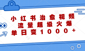 小红书治愈视频，流量超级火爆！单日变现1000