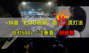 抖音EMO视频自热打法，日引500 创业粉“泛垂直”