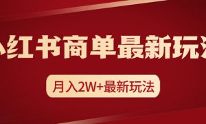 小红书商单暴力起号最新玩法，月入2w 实操课程