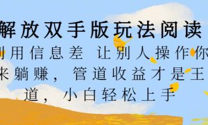 解放双手版玩法阅读，利用信息差让别人操作你来躺赚，管道收益才是王道，小白轻松上手