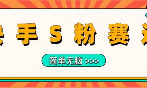 最新快手S粉赛道，简单无脑拉爆流量躺赚玩法，轻松日入1000＋