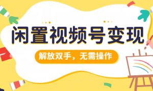 闲置视频号变现，搞钱项目再升级，解放双手，无需操作，最高单日500