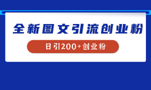 全新创业粉引流思路，我用这套方法稳定日引200 创业粉