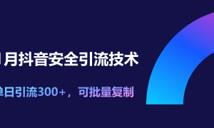 11月抖音安全引流技术，单日引流300 ，可批量复制