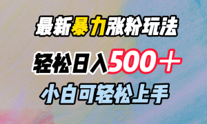 最新暴力涨粉玩法，轻松日入500＋，小白可轻松上手