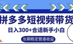 拼多多短视频带货日入300 实操落地流程