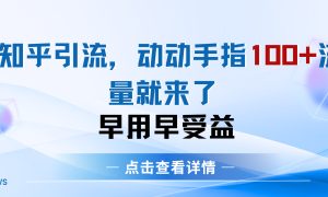 知乎快速引流当天见效果精准流量动动手指100 流量就快来了