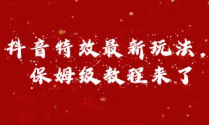 外面卖1980的项目，抖音特效最新玩法，保姆级教程，今天他来了