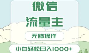 微信流量主最新玩法，小白轻松日入1000