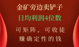 金矿旁边卖铲子，赚确定性的钱，可矩阵，可收徒，日均利润4位数不是梦