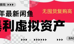 24年最新闲鱼暴利虚拟资产，无囤货复购高轻松日赚1000 ，小白当日出单，快速变现