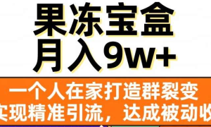 果冻宝盒，通过精准引流和裂变群，实现被动收入，日入3000